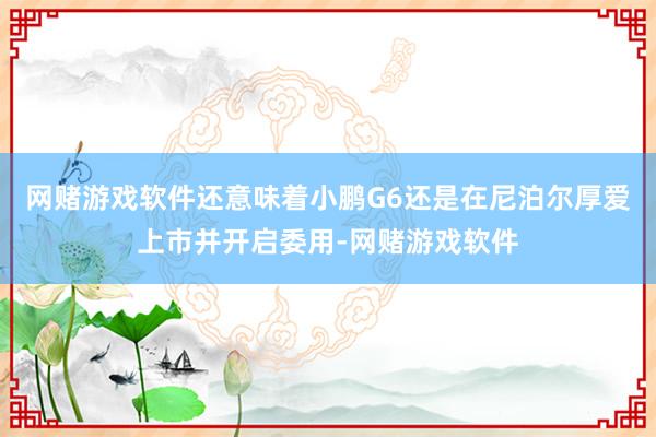 网赌游戏软件还意味着小鹏G6还是在尼泊尔厚爱上市并开启委用-网赌游戏软件