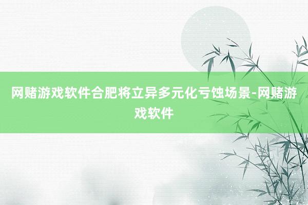 网赌游戏软件合肥将立异多元化亏蚀场景-网赌游戏软件